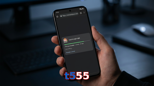 Main screen of T555 apk page for PK players