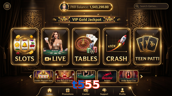 Main screen of T555 casino page for PK players